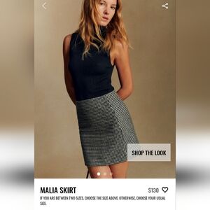 NWT Sezane Malia Houndstooth Skirt